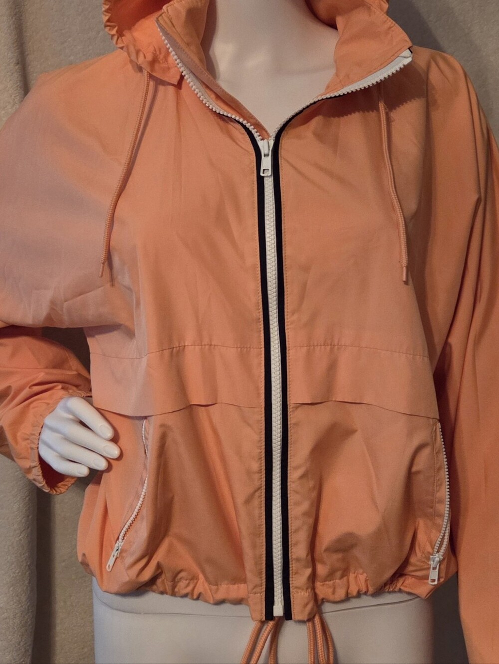 Calvin Klein Coral Hooded Zip-Front Utility Jacket